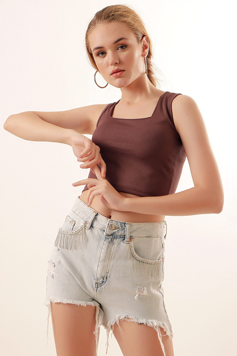0435 Fitilli Crop Bluz 