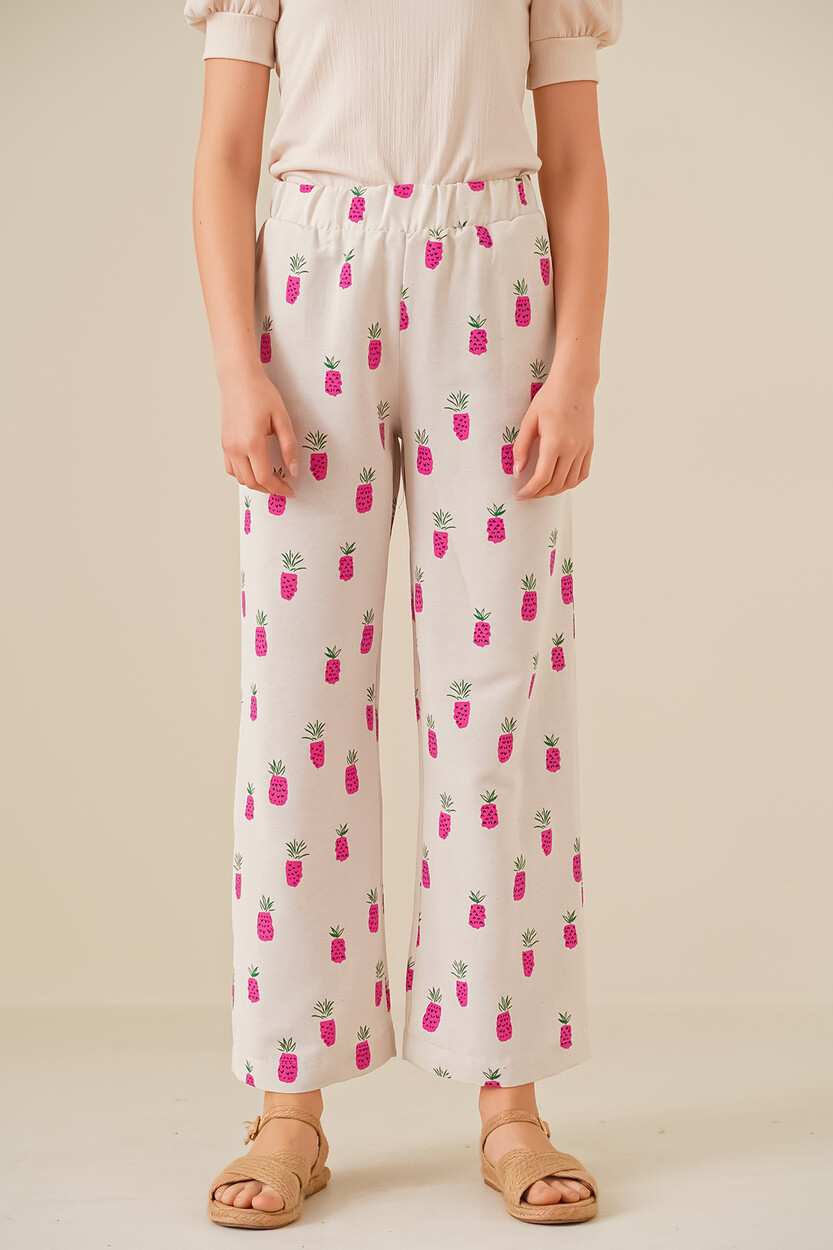 6554 Desenli Bol Paça Pantolon 
