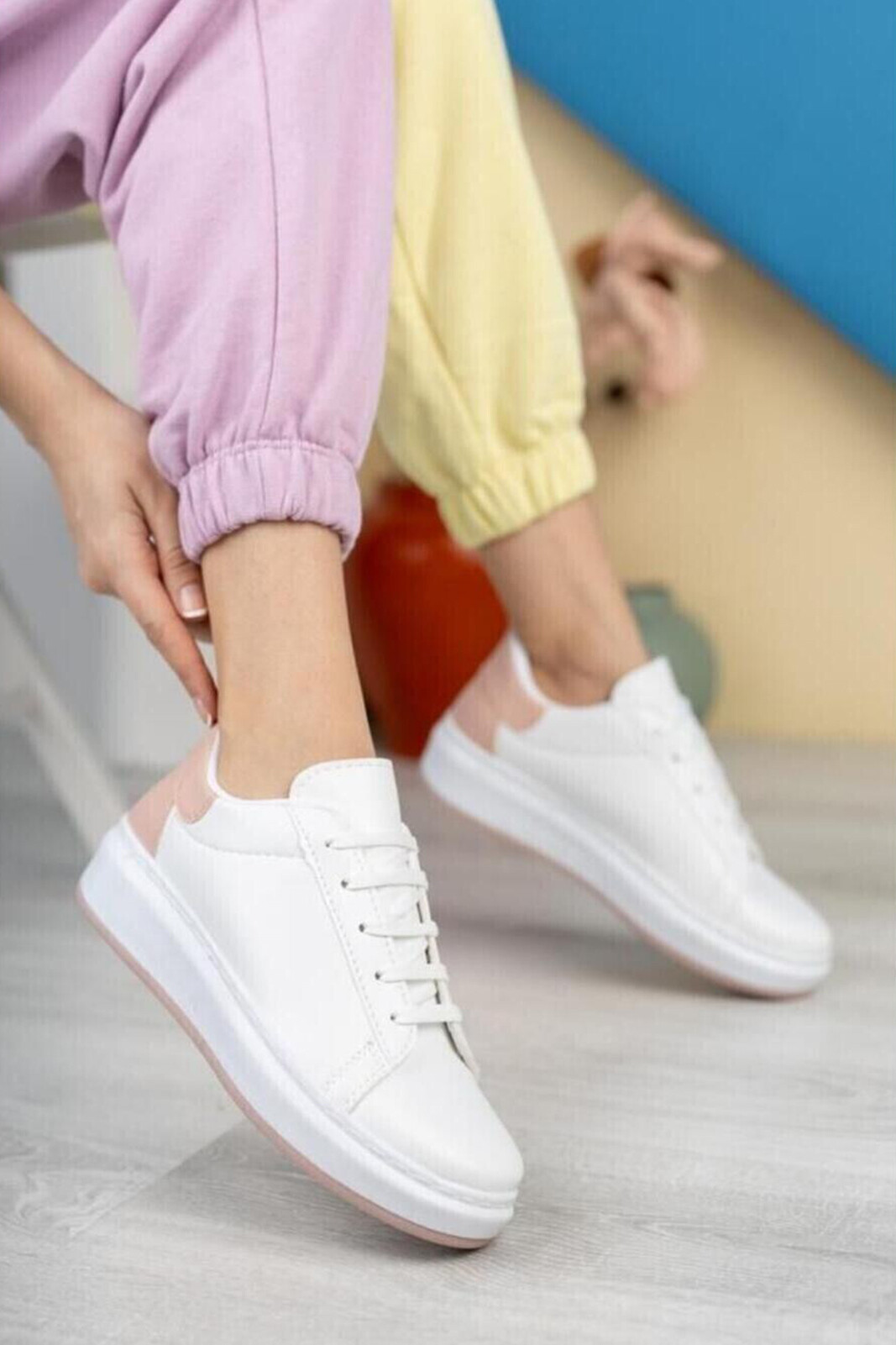 Bağcıklı Termo Taban Sneaker Deri Spor Ayakkabı