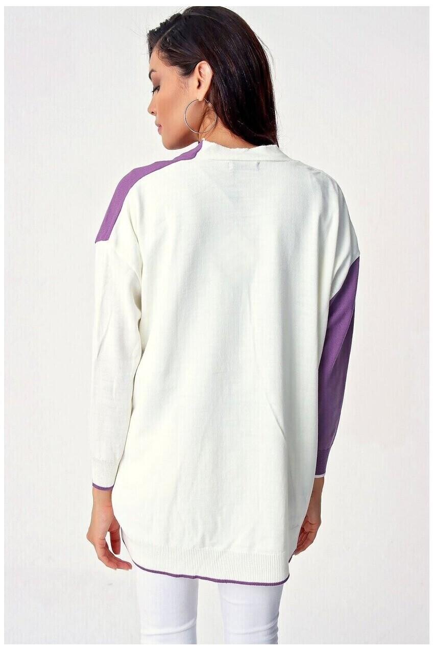 Bloklu Oversize Triko Hırka