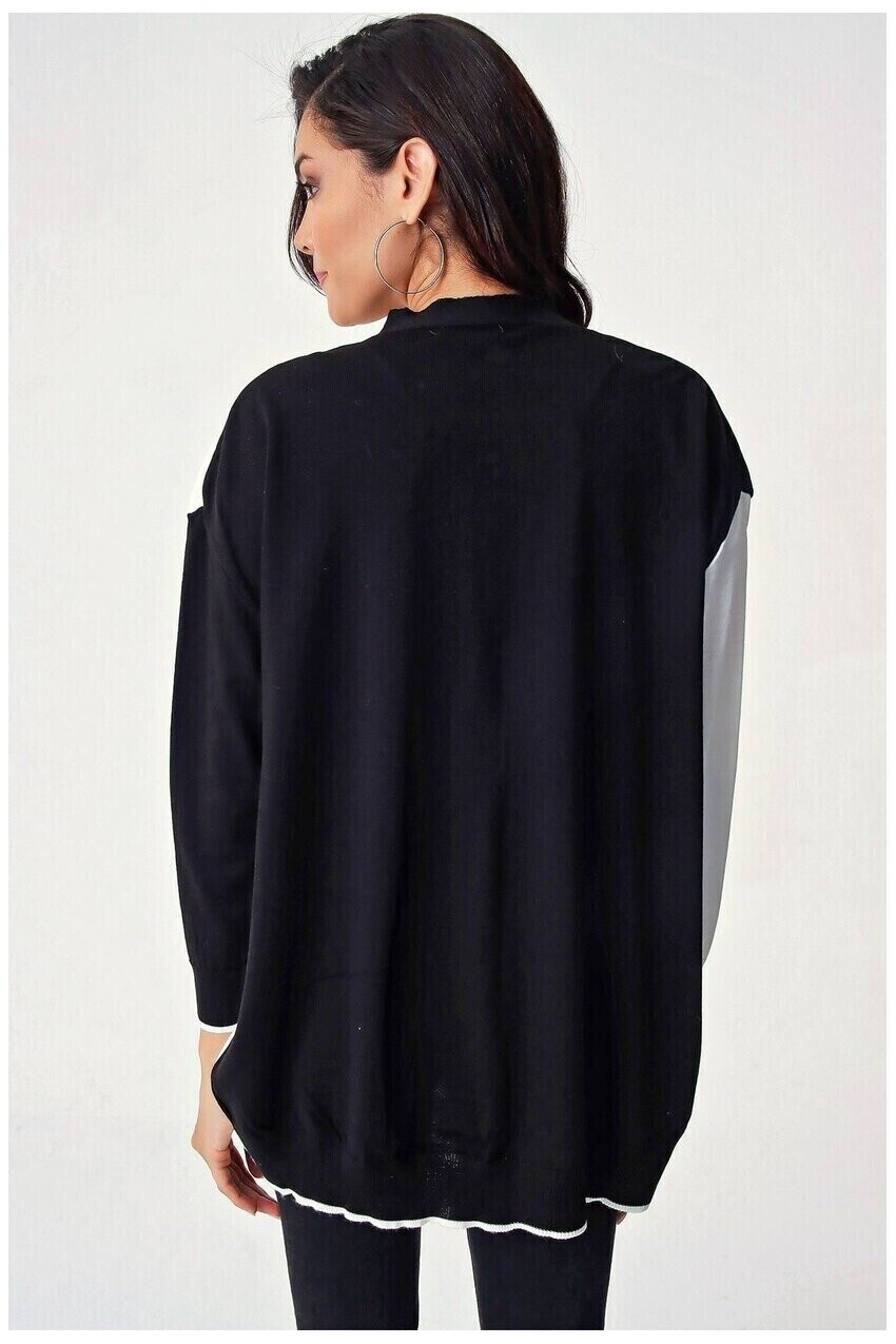 Bloklu Oversize Triko Hırka
