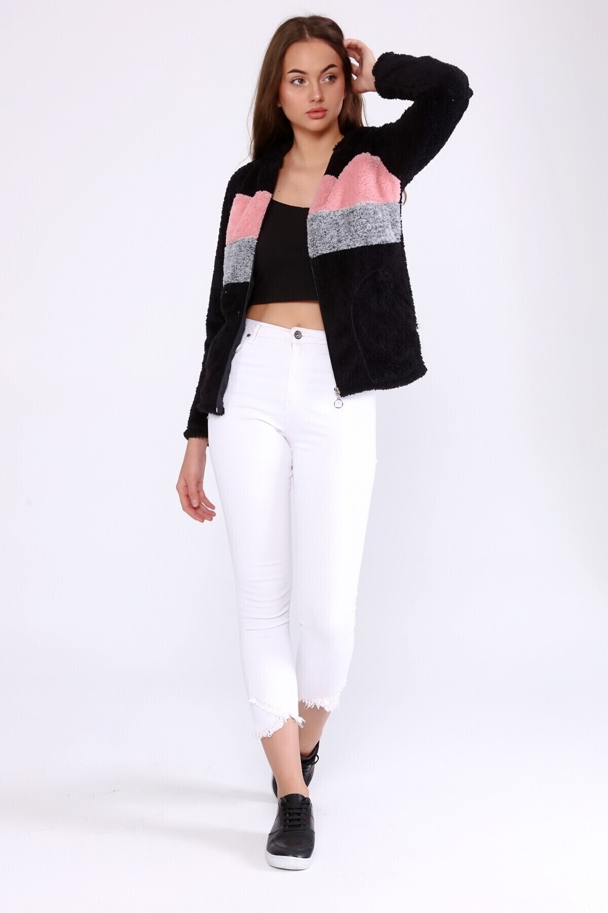 Bloklu Polar Sweat