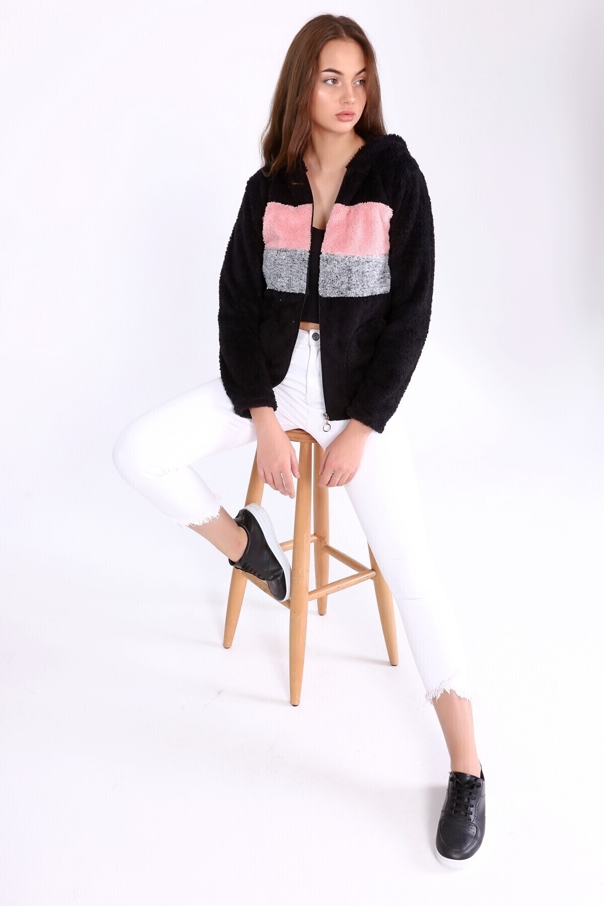 Bloklu Polar Sweat