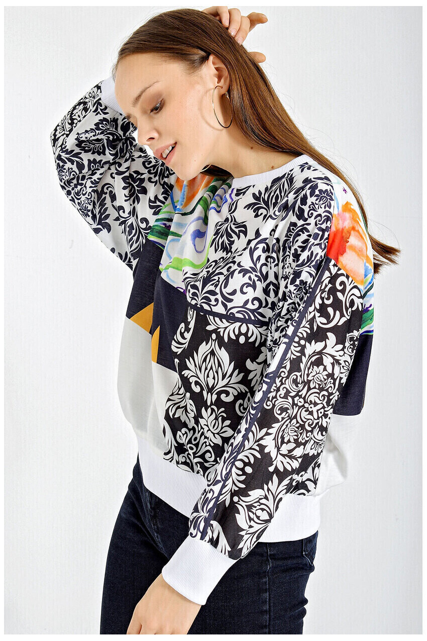 Desenli Oversize Sweatshırt
