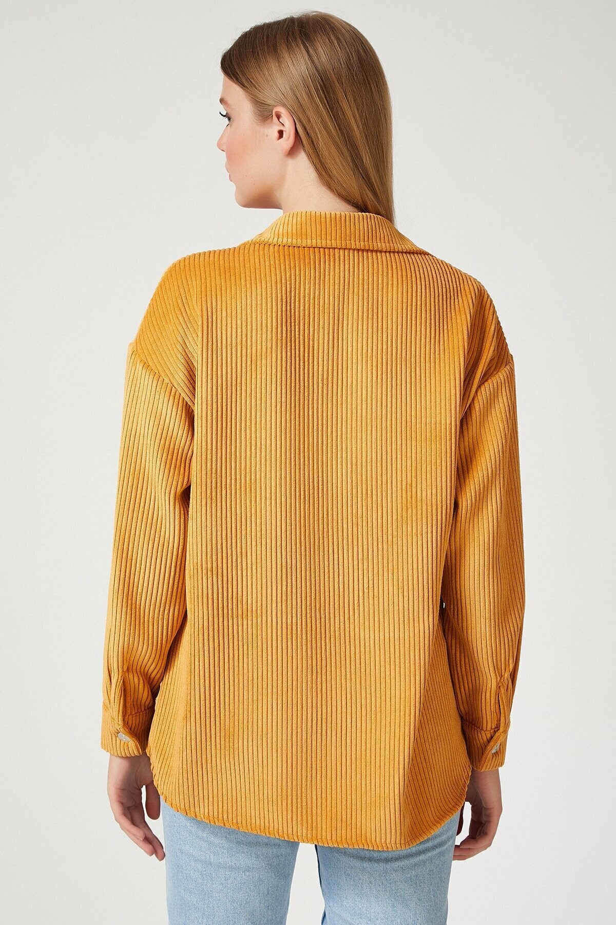 Kadife Hafif Oversize Gömlek