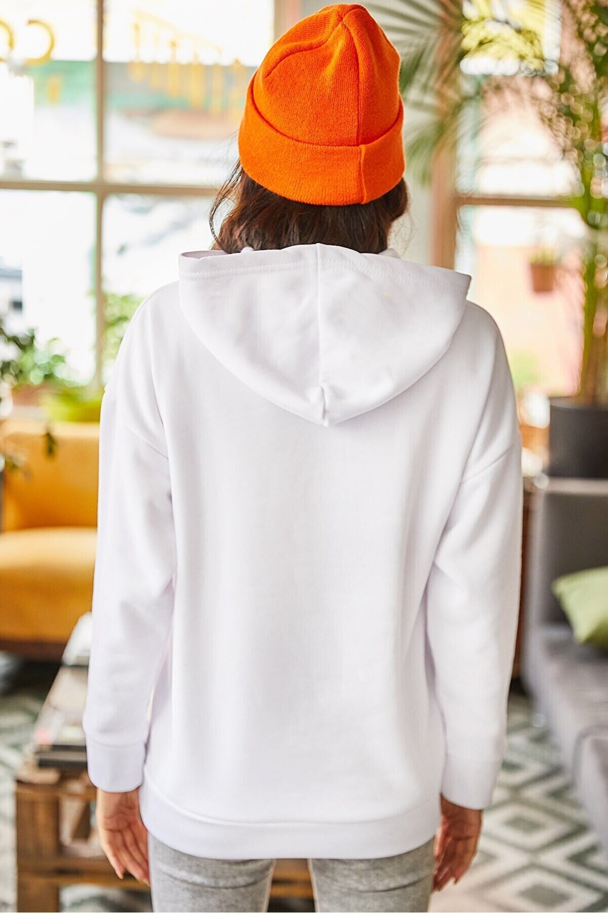 Kapüşonlu İçi Polarlı Kalın Oversize Sweatshirt
