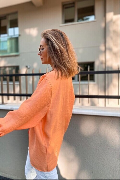 Tensel Kumaş Oversize Gömlek