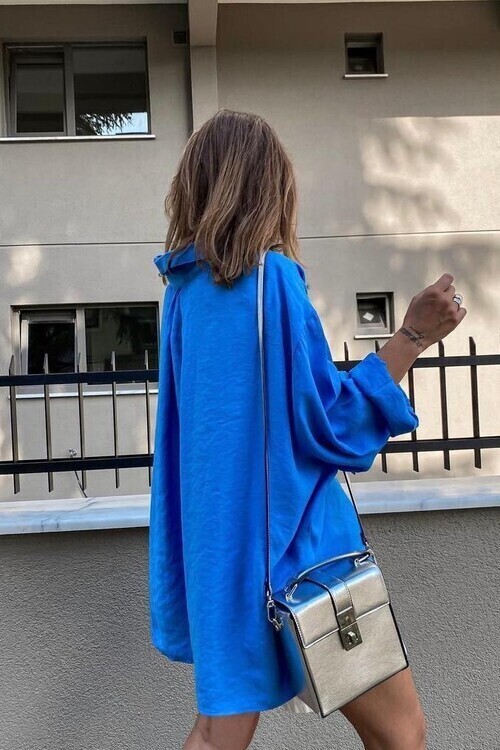 Tensel Kumaş Oversize Gömlek