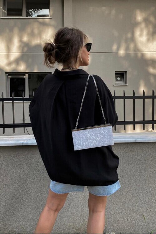 Tensel Kumaş Oversize Gömlek