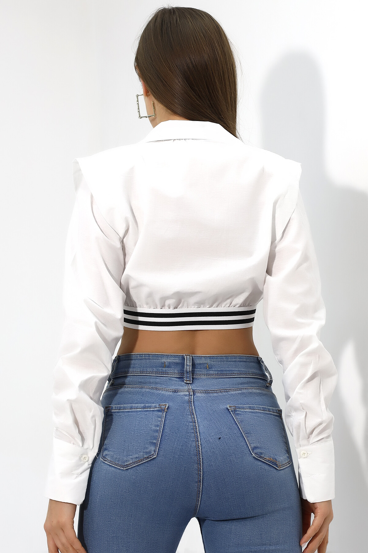 Crop Detaylı Poplin Gömlek