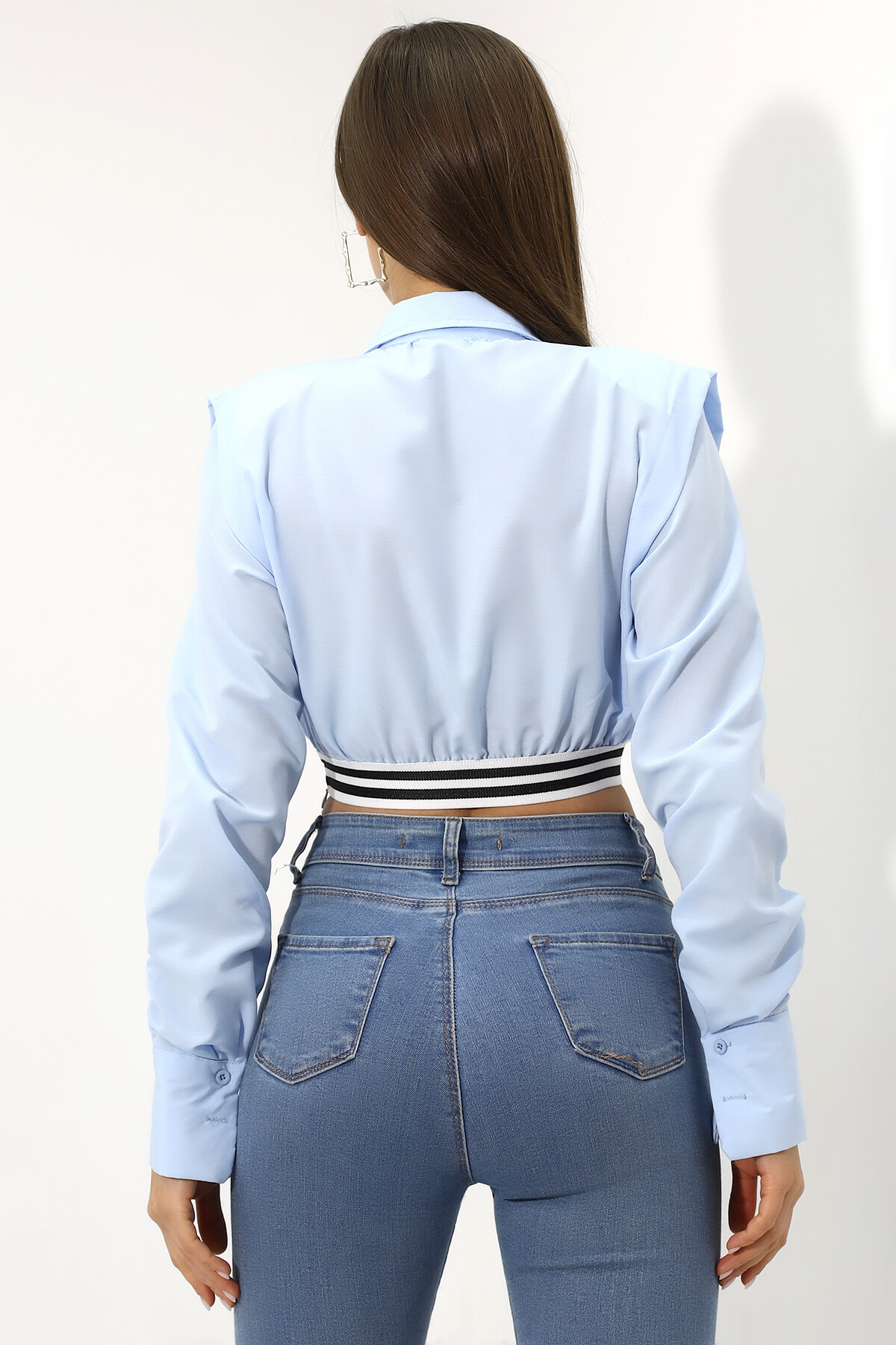 Crop Detaylı Poplin Gömlek