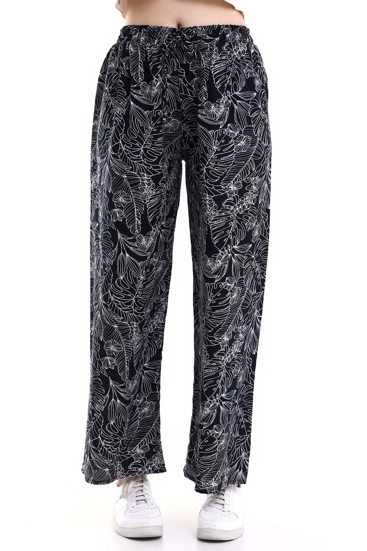 Desenli Bol Paça Pantolon