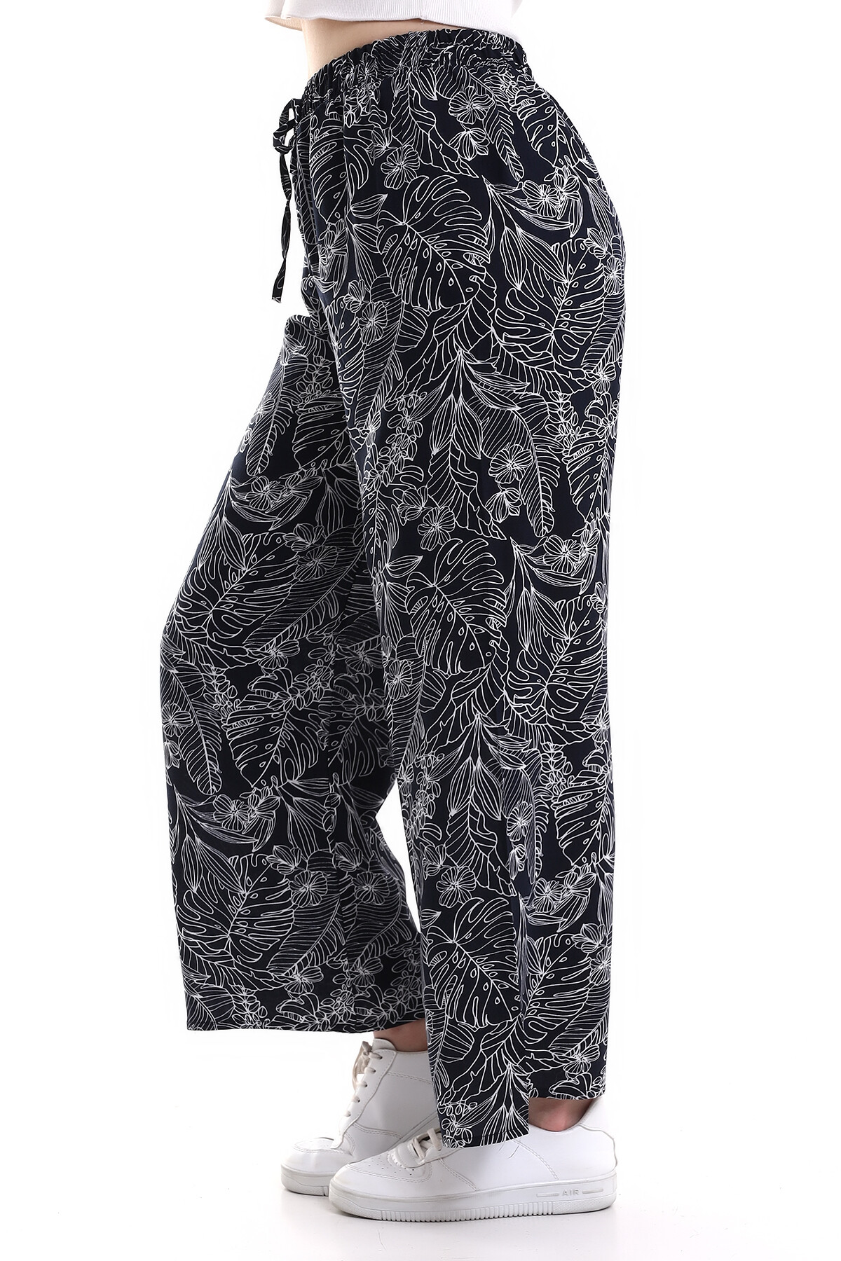 Desenli Bol Paça Pantolon