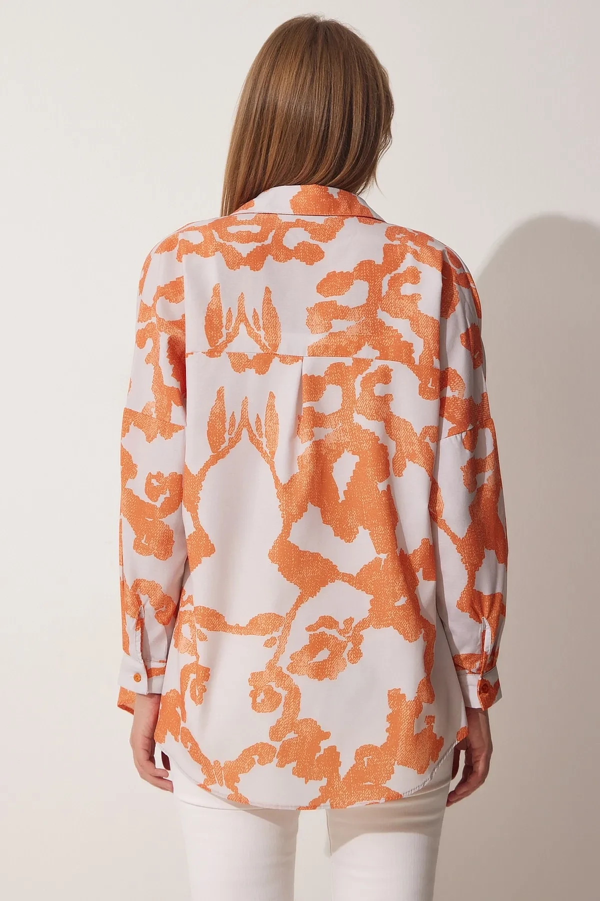 Desenli Oversize Poplin Gömlek
