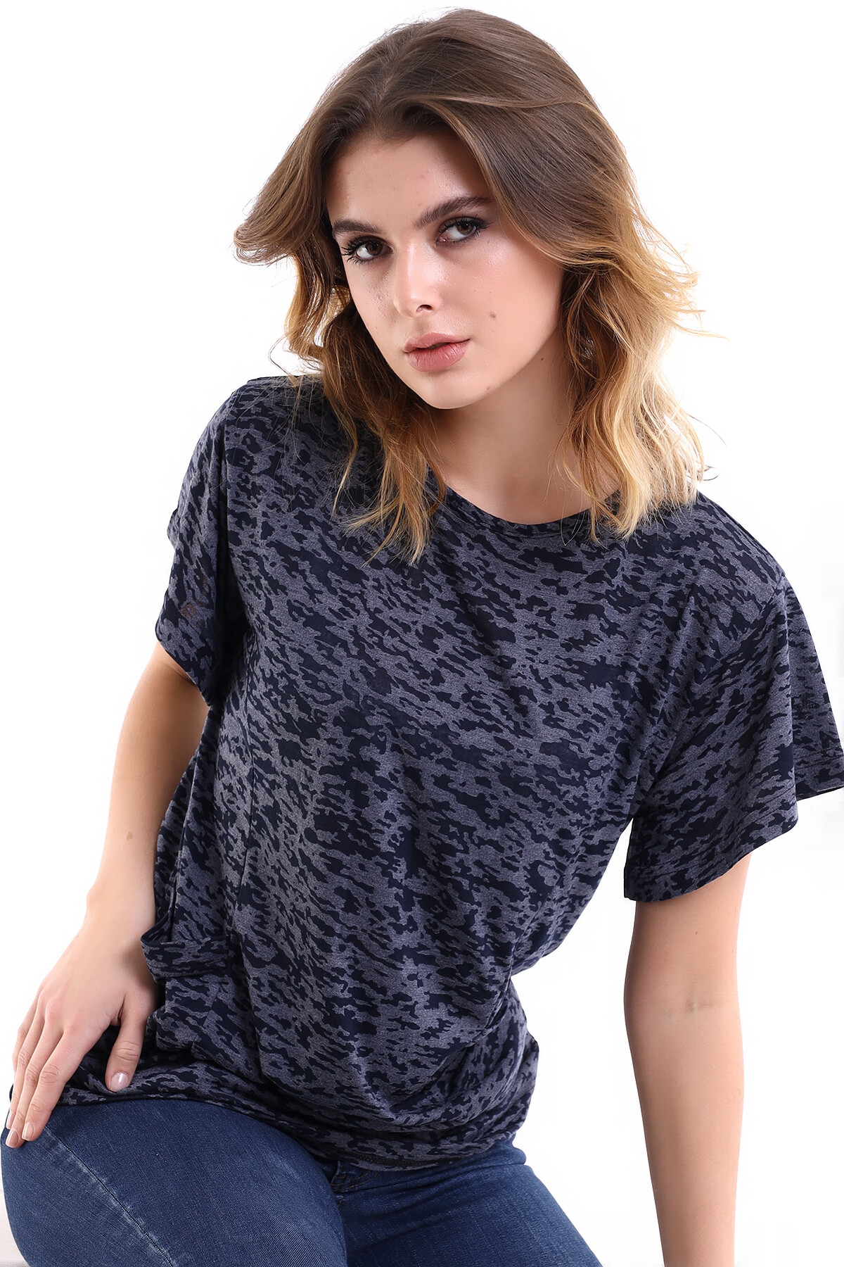 Kadın Kamuflaj Desen T-Shirt