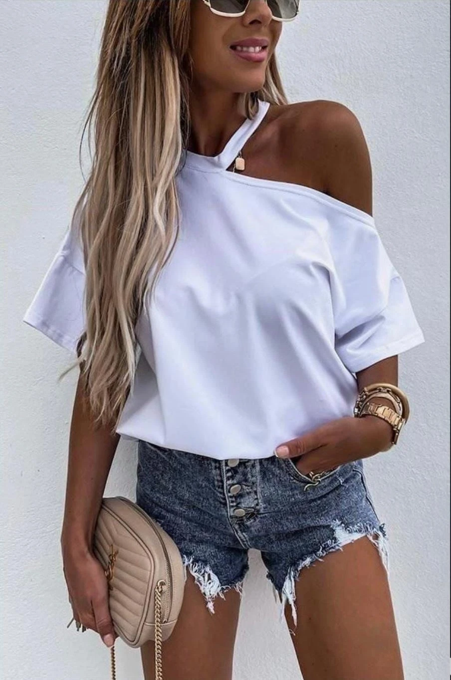 Omuz Detay Oversize T-Shirt