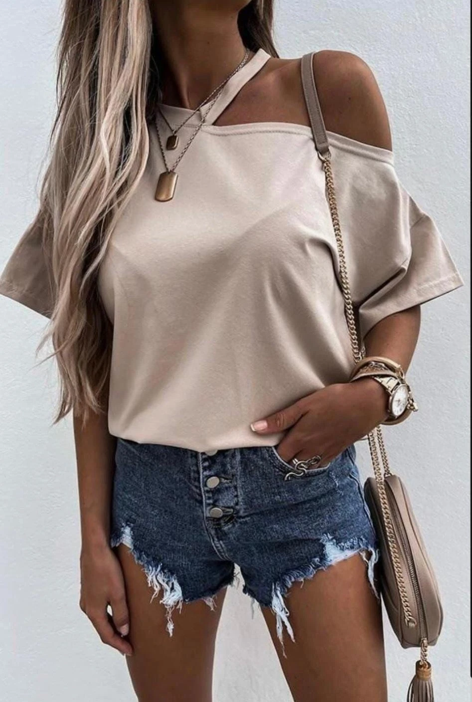 Omuz Detay Oversize T-Shirt