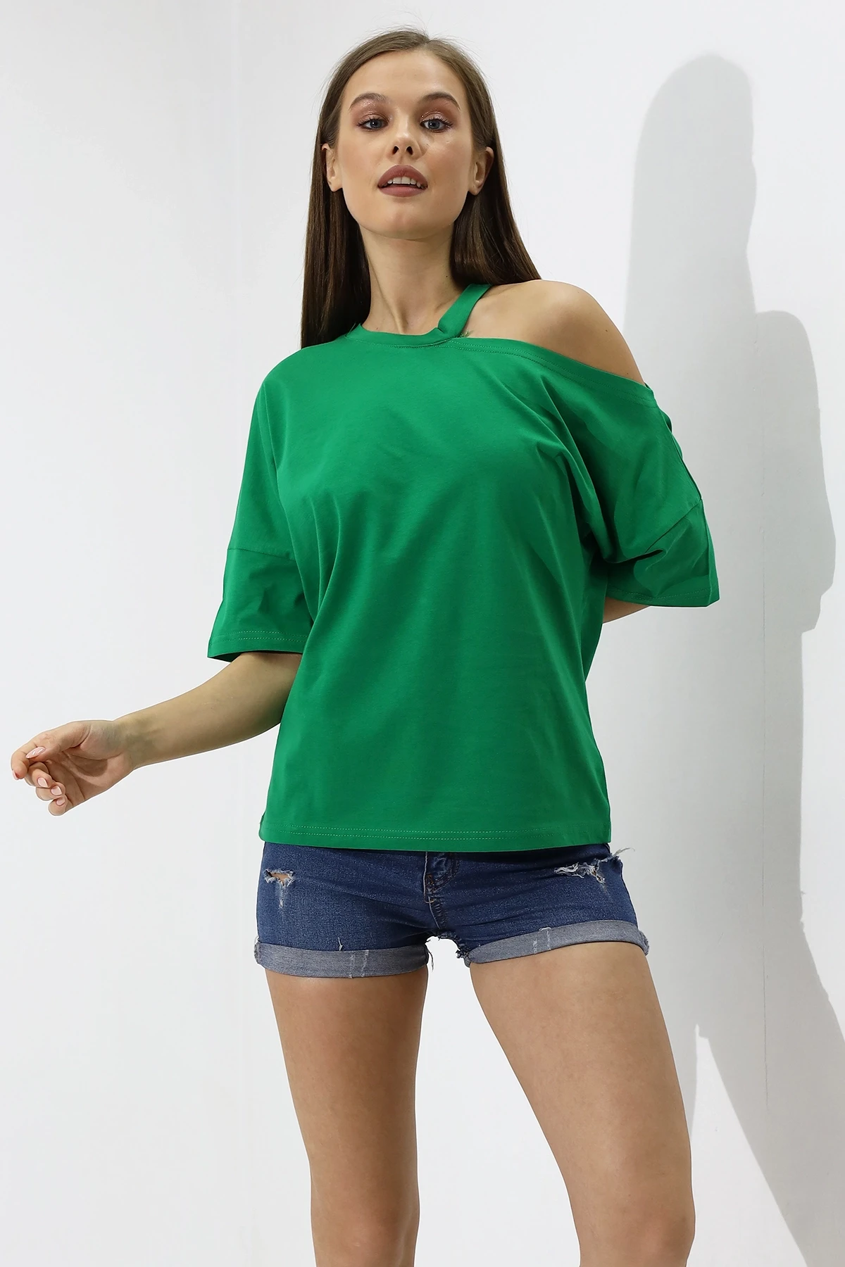Omuz Detay Oversize T-Shirt