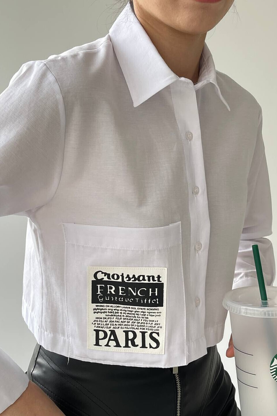 Paris Etiket Detay Uzun Kol Gömlek