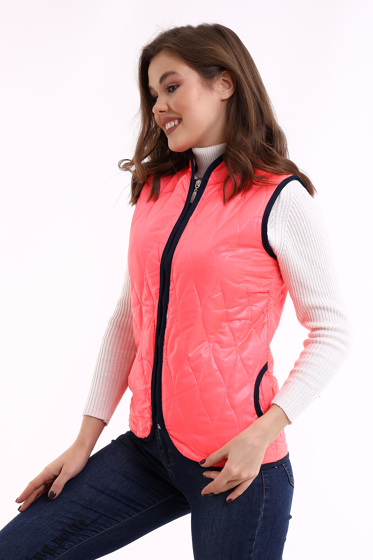 Pembe İnce Şişme Yelek