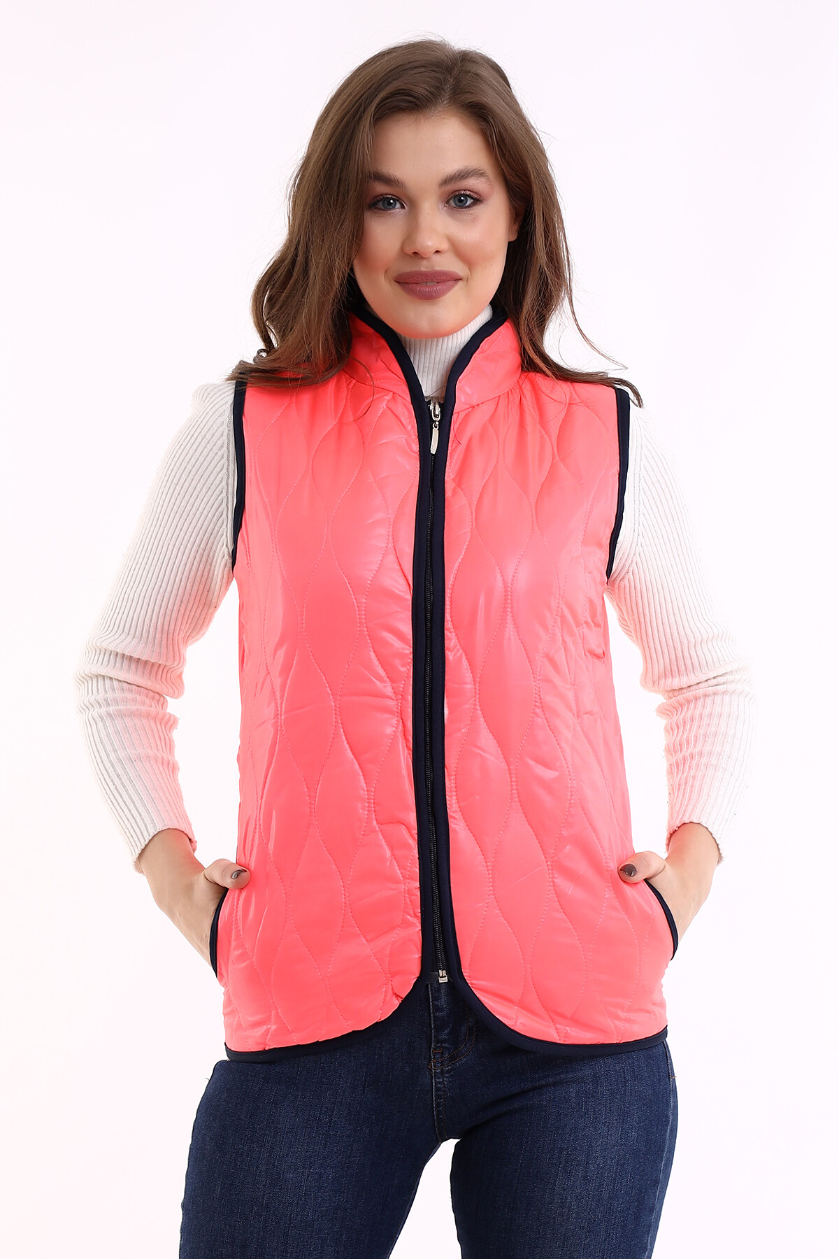Pembe İnce Şişme Yelek