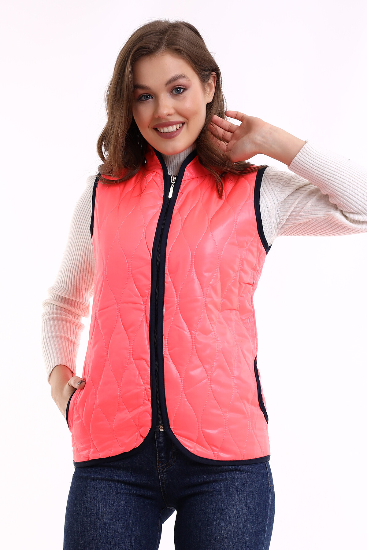 Pembe İnce Şişme Yelek