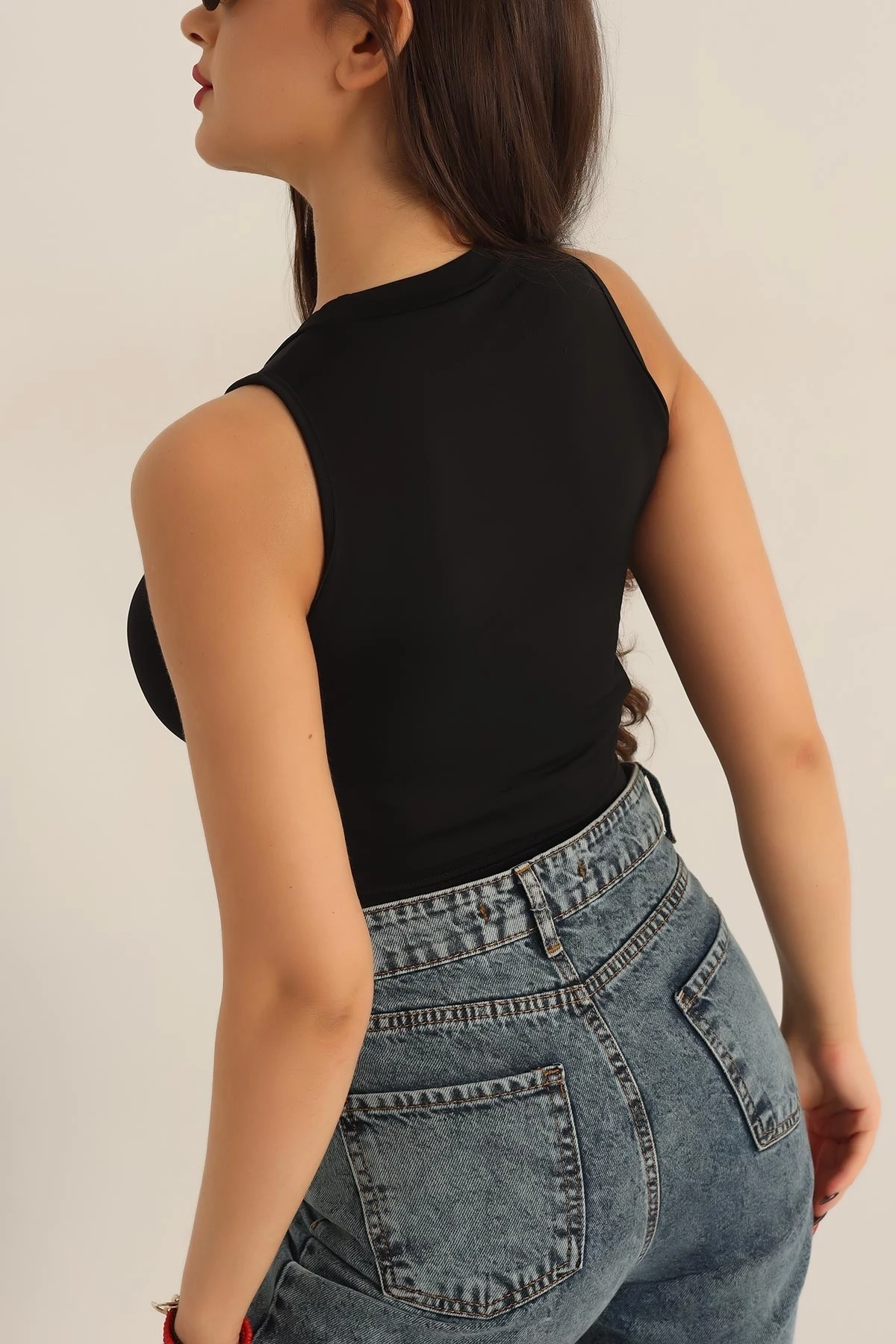 Sandy Kumaş Crop Bluz
