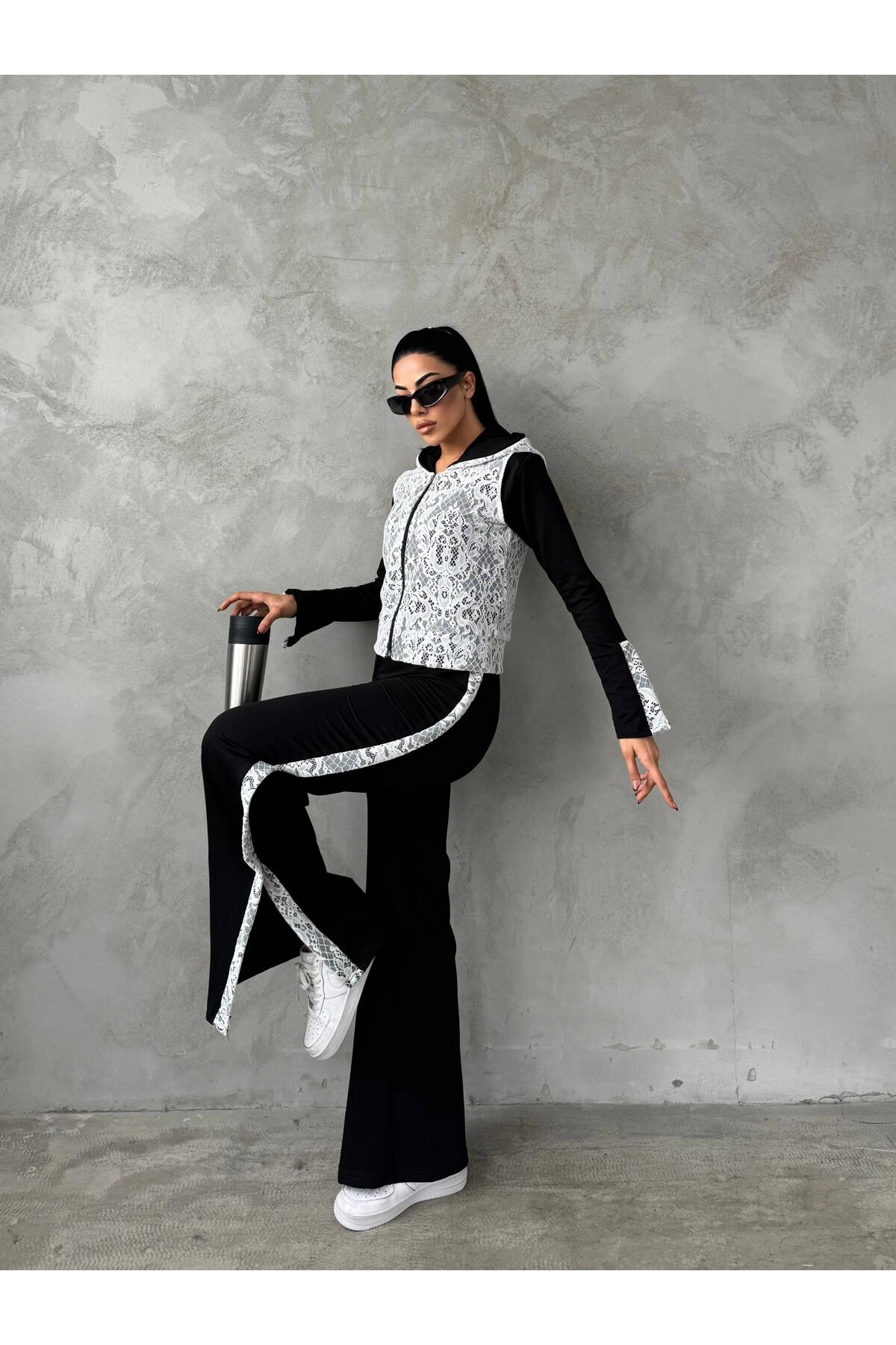 Dantelli Pantolon&Bluz&Yelek 3lü Takım