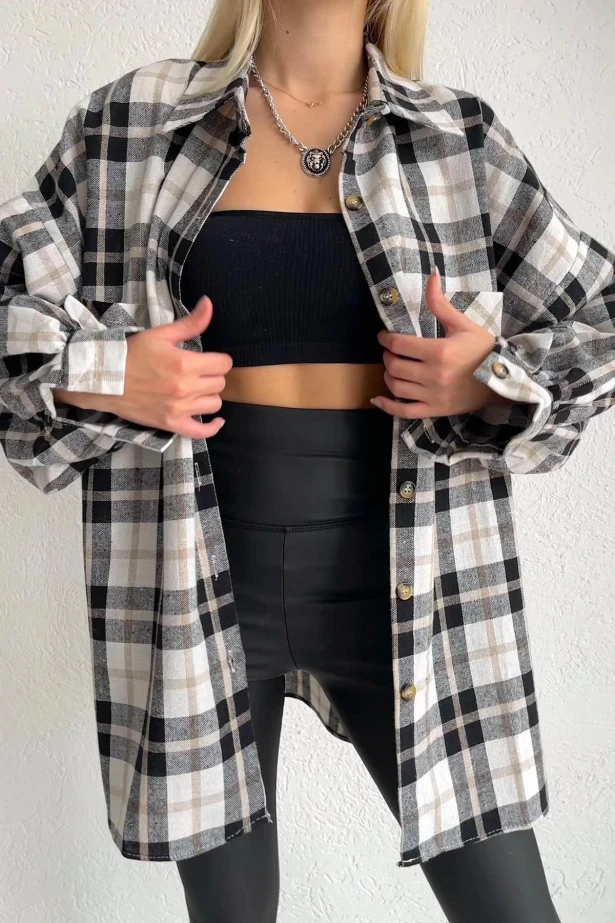 Balon Kol Ekose Odun Gömlek