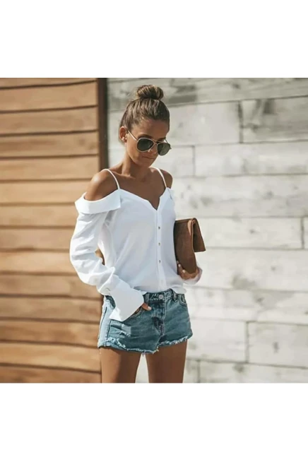 Carmen Omuz Detay Bluz