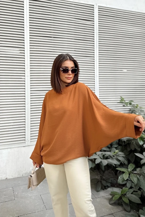 Duble Kol Yarasa Model Salaş Bluz