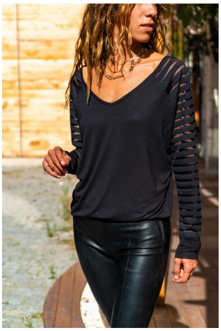 Kolu Tül Detay Bluz