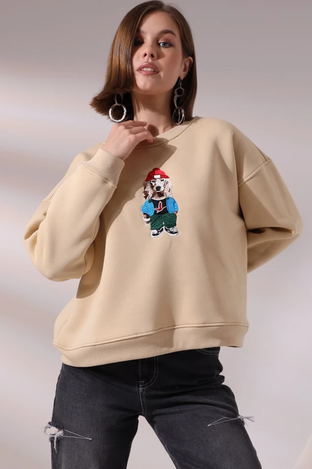 Köpek Baskılı Sweatshirt