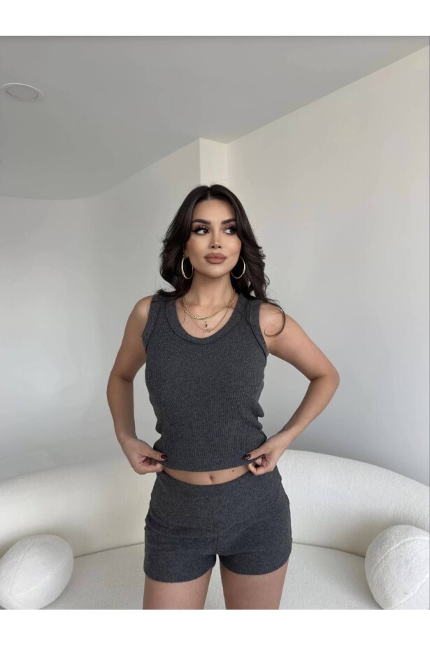Antrasit Şortlu Takım