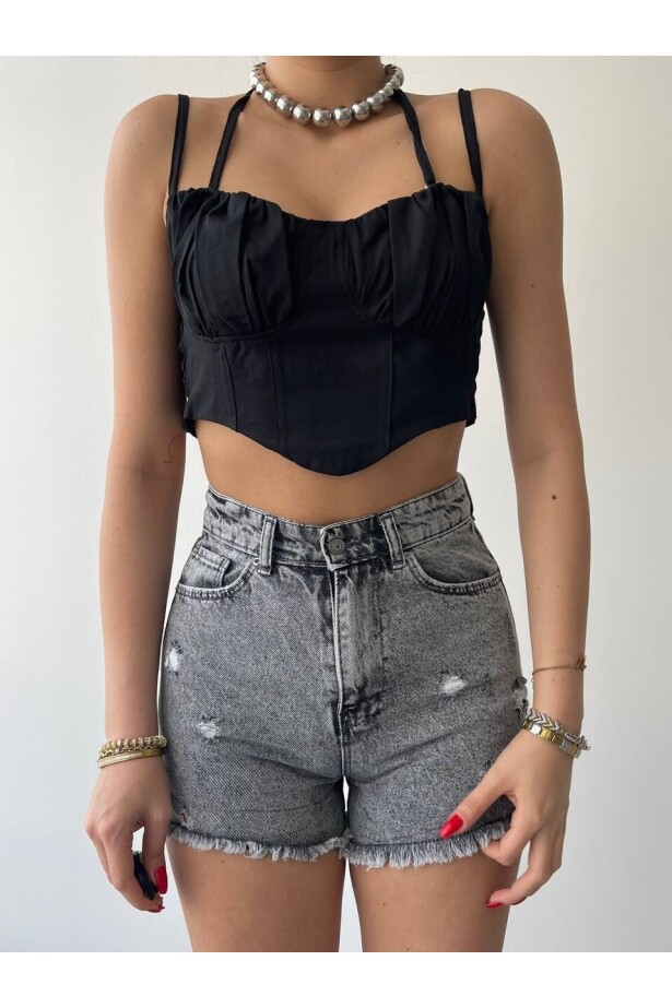 Askılı Büstiyer Crop