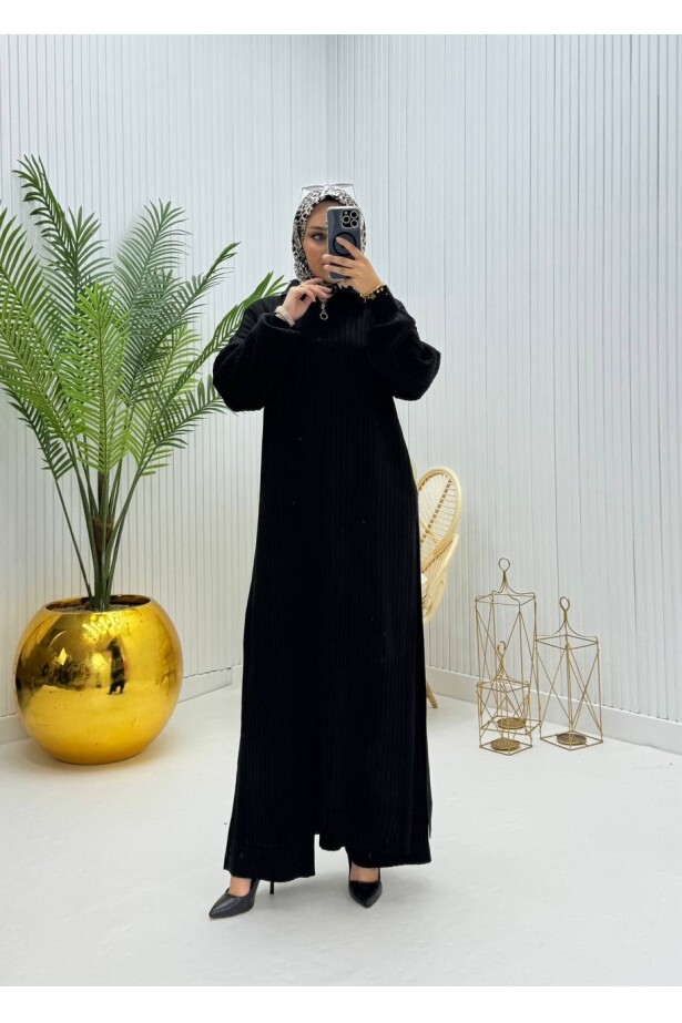 Pantalon Tunik Triko Takım Siyah