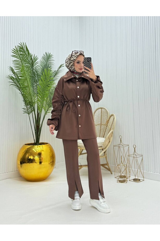 Skuba Alt Üst İkili Takım Kahverengi