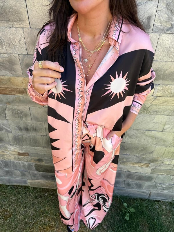 Beli Lastikli Tasarım Desen Saten Takım