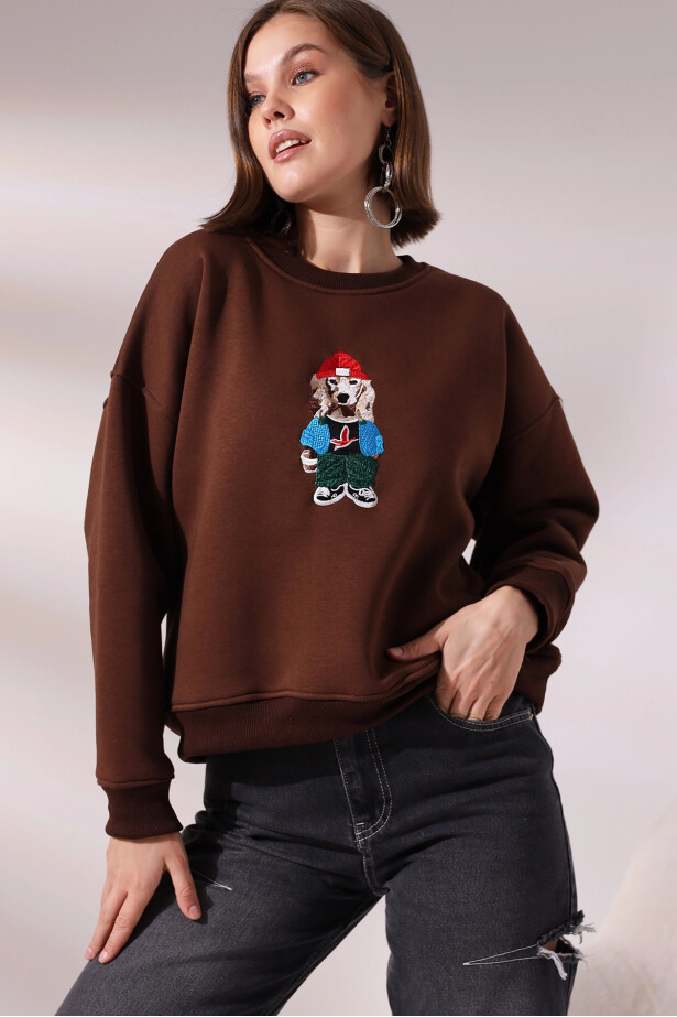 Köpek Baskılı Sweatshirt