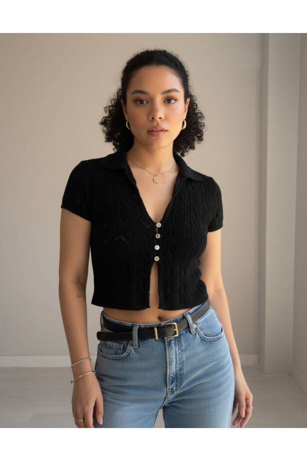 Polo Yaka Sıfır Kol Buklet